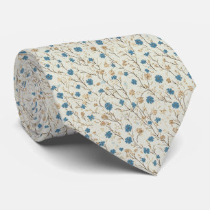 Dusty Blue & Gold Rustic Wildflowers Wedding Stropdas