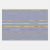 Dusty Blue Gold Stripe Pattern Inpakpapier Vel (Voorkant 2)