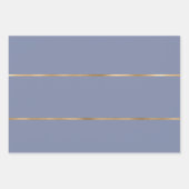 Dusty Blue Gold Stripe Pattern Inpakpapier Vel (Voorkant)