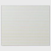 Dusty Blue & Gold Stripe Wrapping Paper Cadeaupapier (Vlak)