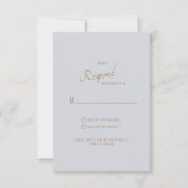 Dusty Blue Gold Text Wedding RSVP Kaartje (Voorkant)