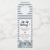 Dusty Blue Golden Botanical Flessenhanger (Voorkant)