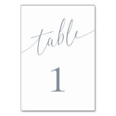 Dusty Blue Gray Elegant Minimalist 1 Table Number Kaart (Achterkant)