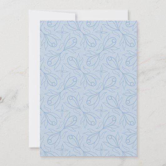 Dusty Blue Gray Floral Couples Shower Invitations (Achterkant)