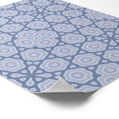 Dusty Blue & Gray Geometric Mandala Pattern Square Poster (Hoek)