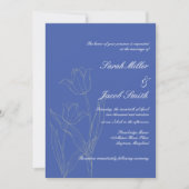 Dusty Blue & Gray minimalist Tulip Wedding Kaart (Voorkant)