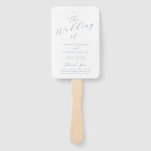 Dusty Blue Gray Modern Calligraphy Wedding Program Handwaaier (Voorkant)