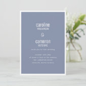Dusty Blue Gray Modern Minimal Typography Wedding Kaart (Staand voorkant)