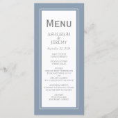 Dusty Blue Gray Modern Minimalist Wedding Menu (Voorkant)