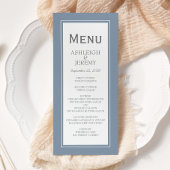 Dusty Blue Gray Modern Minimalist Wedding Menu