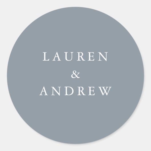 Dusty Blue Gray Modern Wedding Envelope zegels (Voorkant)