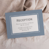 Dusty Blue Gray Modern Wedding Reception Informatiekaartje
