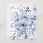 Dusty Blue Gray Peony Brunch & Bubble Invitation Kaart (Achterkant)
