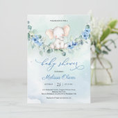 Dusty Blue Green Eucalyptus WreatBaby shower Kaart (Staand voorkant)