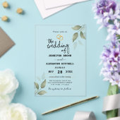 Dusty Blue Green Gold Eucalyptus Greenery Wedding Acryl Uitnodigingen (Insitu (Huwelijk))