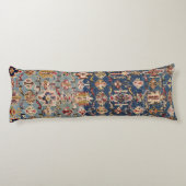 Dusty Blue Green Kuba Yellow Bands Lichaamskussen (Achterkant)