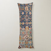 Dusty Blue Green Kuba Yellow Bands Lichaamskussen (Achterkant (Verticaal))