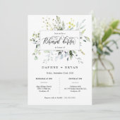 Dusty Blue Green Leaves repetitie diner foto Kaart (Staand voorkant)