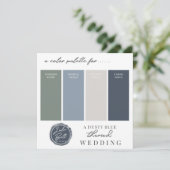 Dusty Blue Green Navy & Grey Color Palette Kaart (Staand voorkant)