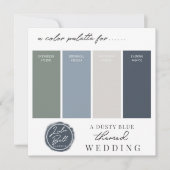 Dusty Blue Green Navy & Grey Color Palette Kaart (Voorkant)