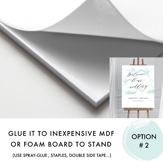 Dusty Blue, Green Waterverf Weddenschap Welkomstte Poster