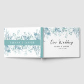 Dusty Blue Green Wild Meadow Bruiloft Gastenboek (Volledig)