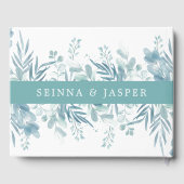 Dusty Blue Green Wild Meadow Bruiloft Gastenboek (Achterkant)