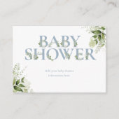 Dusty Blue Greenery Baby shower Behuizing Kaart (Voorkant)