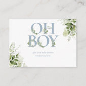 Dusty Blue Greenery Baby shower Behuizing Kaart (Voorkant)