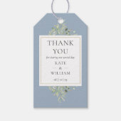 Dusty Blue Greenery Bedankt voor je huwelijk Cadeaulabel (Voorkant)