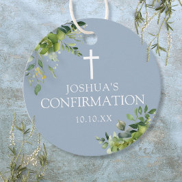 Dusty Blue Greenery Bloemen Bevestiging Bedankjes Labels