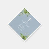 Dusty Blue Greenery Bloemen Doop Doop Servet (Hoek)