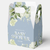 Dusty Blue Greenery Botanical Baby shower Bedankdoosjes (Geopend)