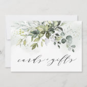Dusty Blue Greenery Cards en Gifts Wedding Sign Aankondiging (Voorkant)