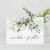 Dusty Blue Greenery Cards en Gifts Wedding Sign Aankondiging (Staand voorkant)