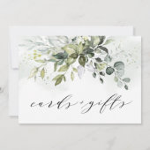 Dusty Blue Greenery Cards en Gifts Wedding Sign Aankondiging (Achterkant)