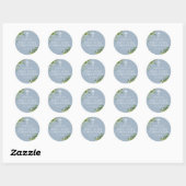 Dusty Blue Greenery Eerste Heilige Communie gunst Ronde Sticker (Vel)