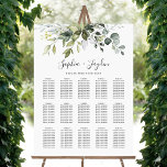 Dusty Blue Greenery Elegant Wedding Seding Chart Poster<br><div class="desc">Het ontwerp bevat een boeket van waterverf groen,  eucalyptus en een succulent boven een witte achtergrond. Het ontwerp kenmerkt groen in schaduwen van stoffig blauw en diverse groene kleuren. Uitzicht de verbinding van het collectie op deze pagina om alle passende punten in dit prachtige ontwerp te zien.</div>