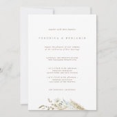 Dusty Blue Greenery en Dried Pampas Grass Wedding Kaart (Voorkant)