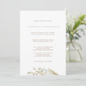 Dusty Blue Greenery en Dried Pampas Grass Wedding Kaart (Staand voorkant)