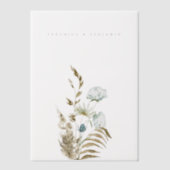Dusty Blue Greenery en Dried Pampas Grass Wedding Vellum Uitnodigingen (Voorkant)