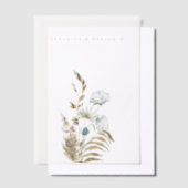 Dusty Blue Greenery en Dried Pampas Grass Wedding Vellum Uitnodigingen (Offset)