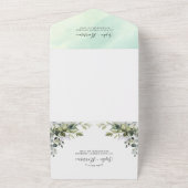 Dusty Blue Greenery Eucalyptus bruiloft alles in é All In One Uitnodiging (Buitenkant)