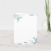 Dusty Blue Greenery Eucalyptus Leaves Wedding Bedankkaart (Achterkant)