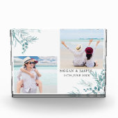 Dusty Blue Greenery Eucalyptus Leaves Wedding Fotoblokken (Voorkant)