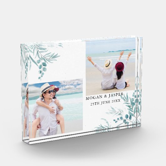 Dusty Blue Greenery Eucalyptus Leaves Wedding Fotoblokken (Links)