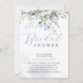 Dusty Blue Greenery Eucalyptus Vrijgezellenfeest Kaart (Voorkant)