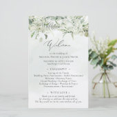 Dusty Blue Greenery Eucalyptus Wedding Programme (Staand voorkant)
