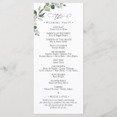 Dusty Blue Greenery Eucalyptus Wedding Programme Menu (Achterkant)
