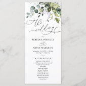 Dusty Blue Greenery Eucalyptus Wedding Programme Menu (Voorkant)